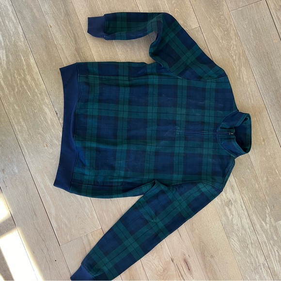 J. Crew Double Half Zip Plaid Pullover NWT - Picture 2 of 3